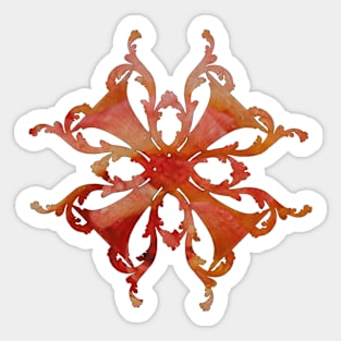 Red orange elegant abstract Sticker